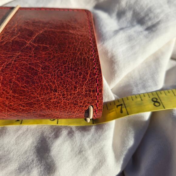 Chic Sparrow Journal Cover Dark Red Grain Leather Made in the USA Travelers Book - Picture 7 of 8